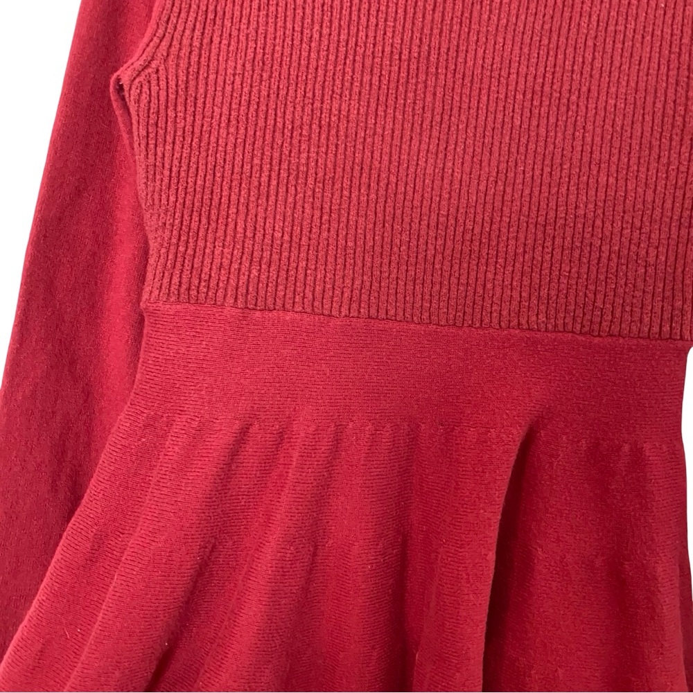 Free People Peplum Cardigan Sweater Womens Size Small Red V Neck Button Down - Picture 5 of 8